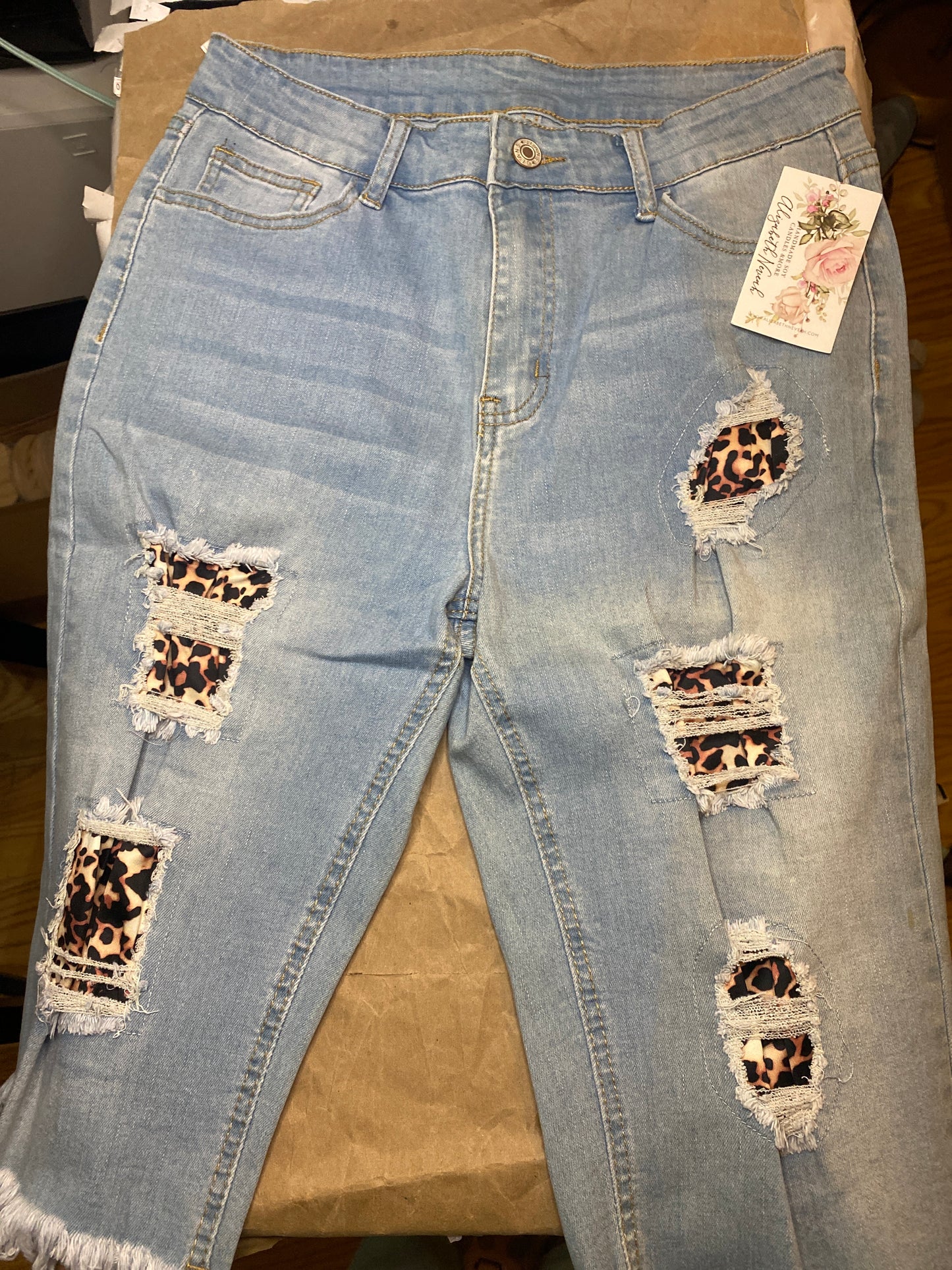 Blue Jean Leopard Shorts