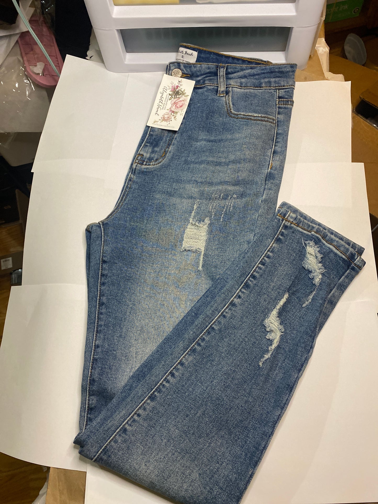 Classic Distressed Denim Jeans