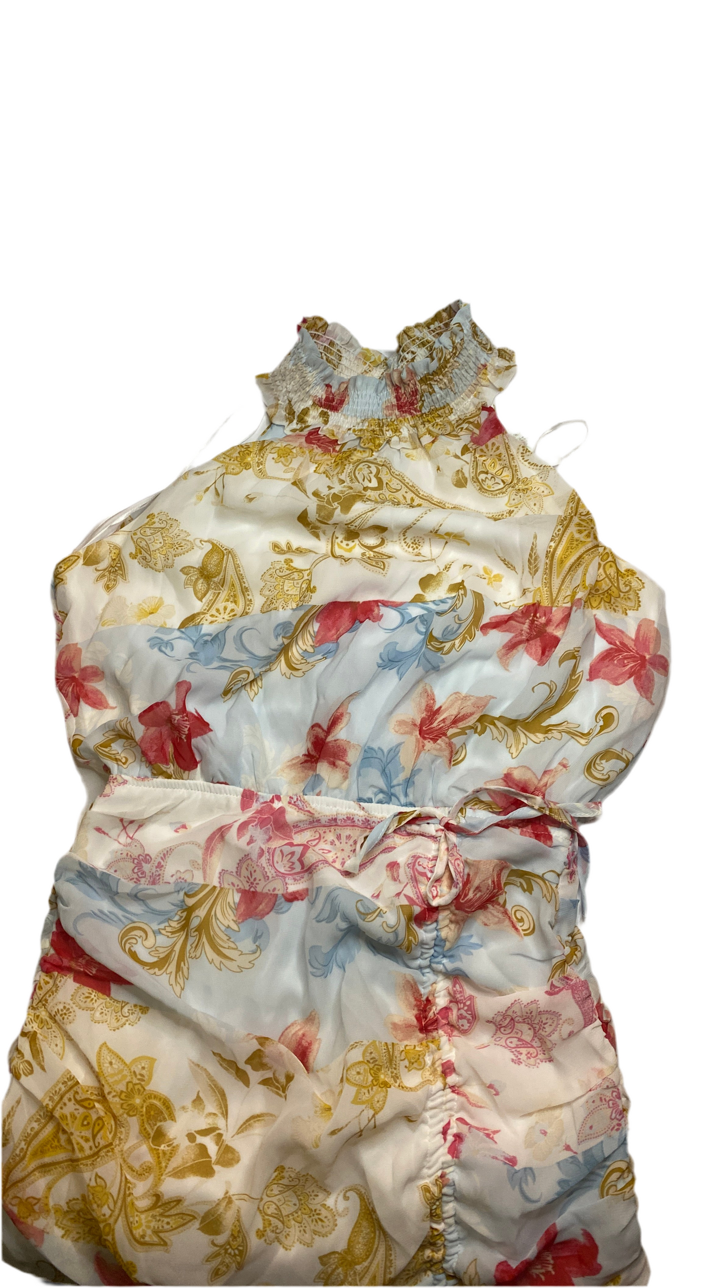 Sheer Colorful Floral Dress