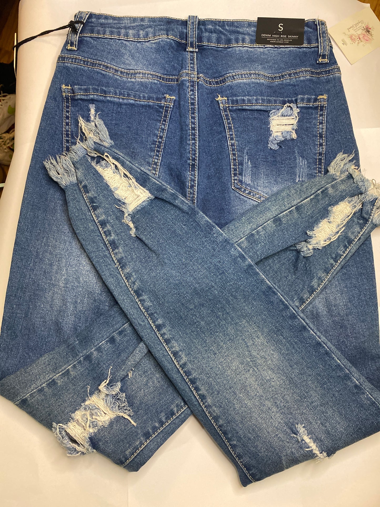 Distressed Denim Stretchy Jeans