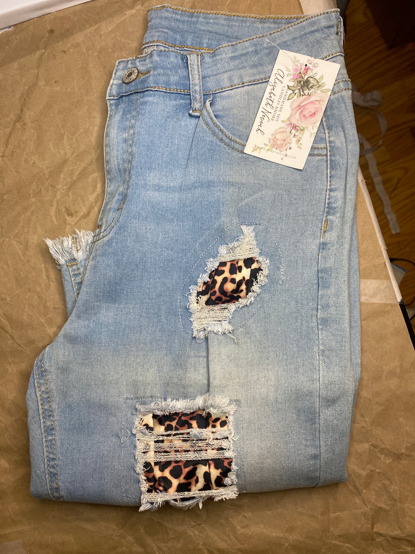 Blue Jean Leopard Shorts