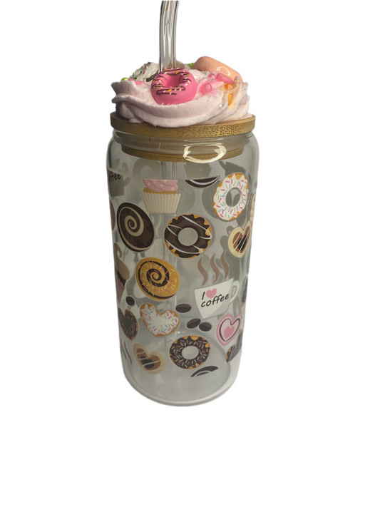 Sweet Sips Only - 16oz Donut Glass Can