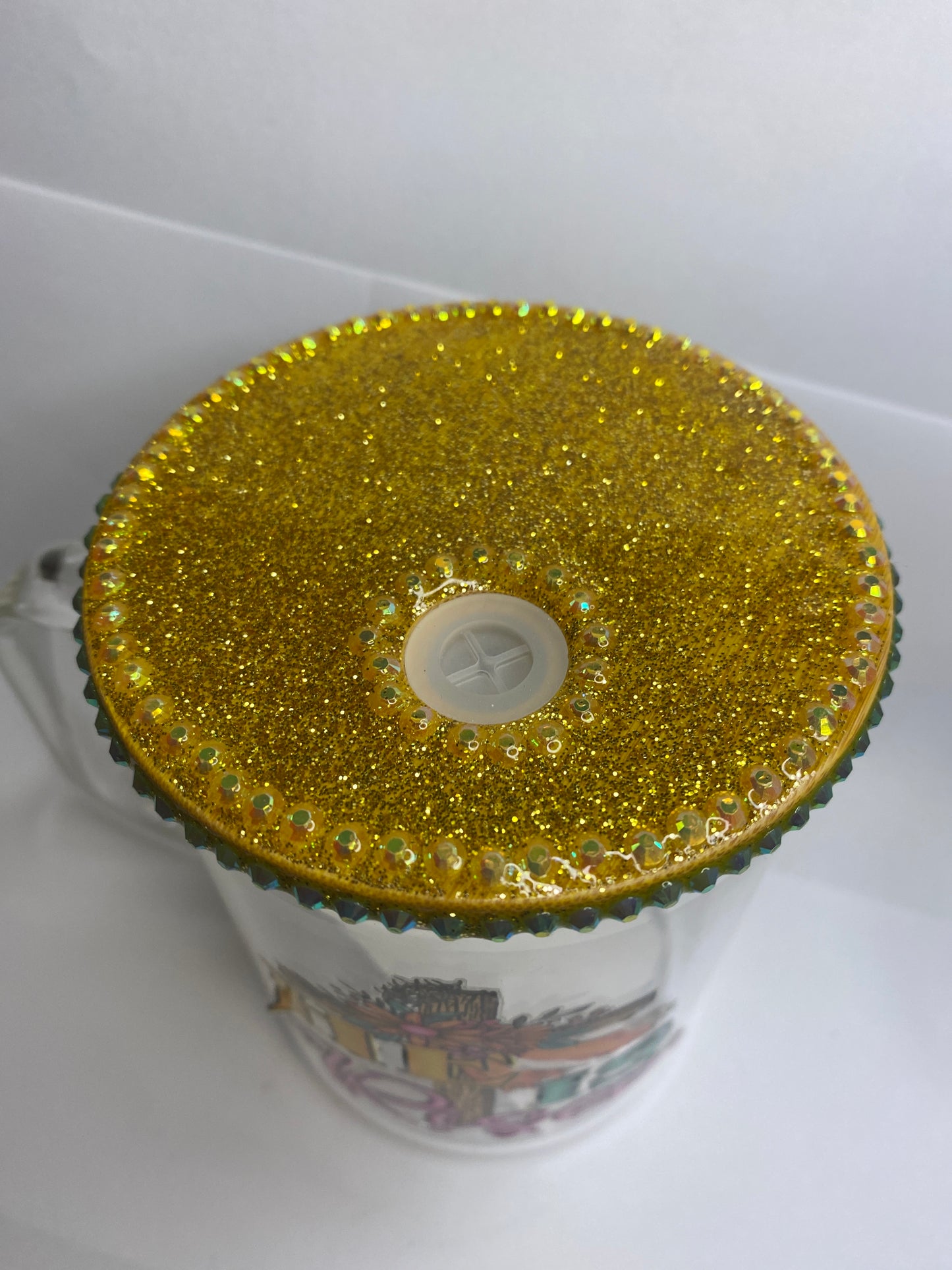Empowering 16oz Glass Bedazzled Lid