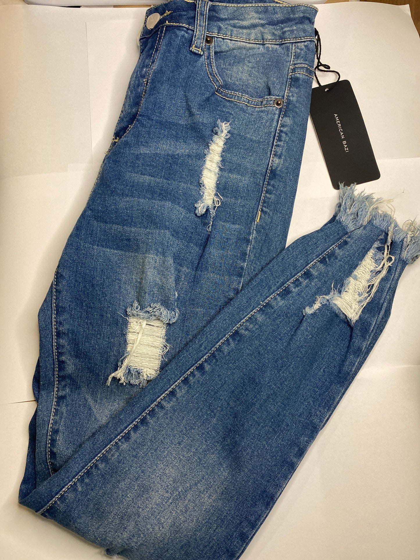 Distressed Denim Stretchy Jeans