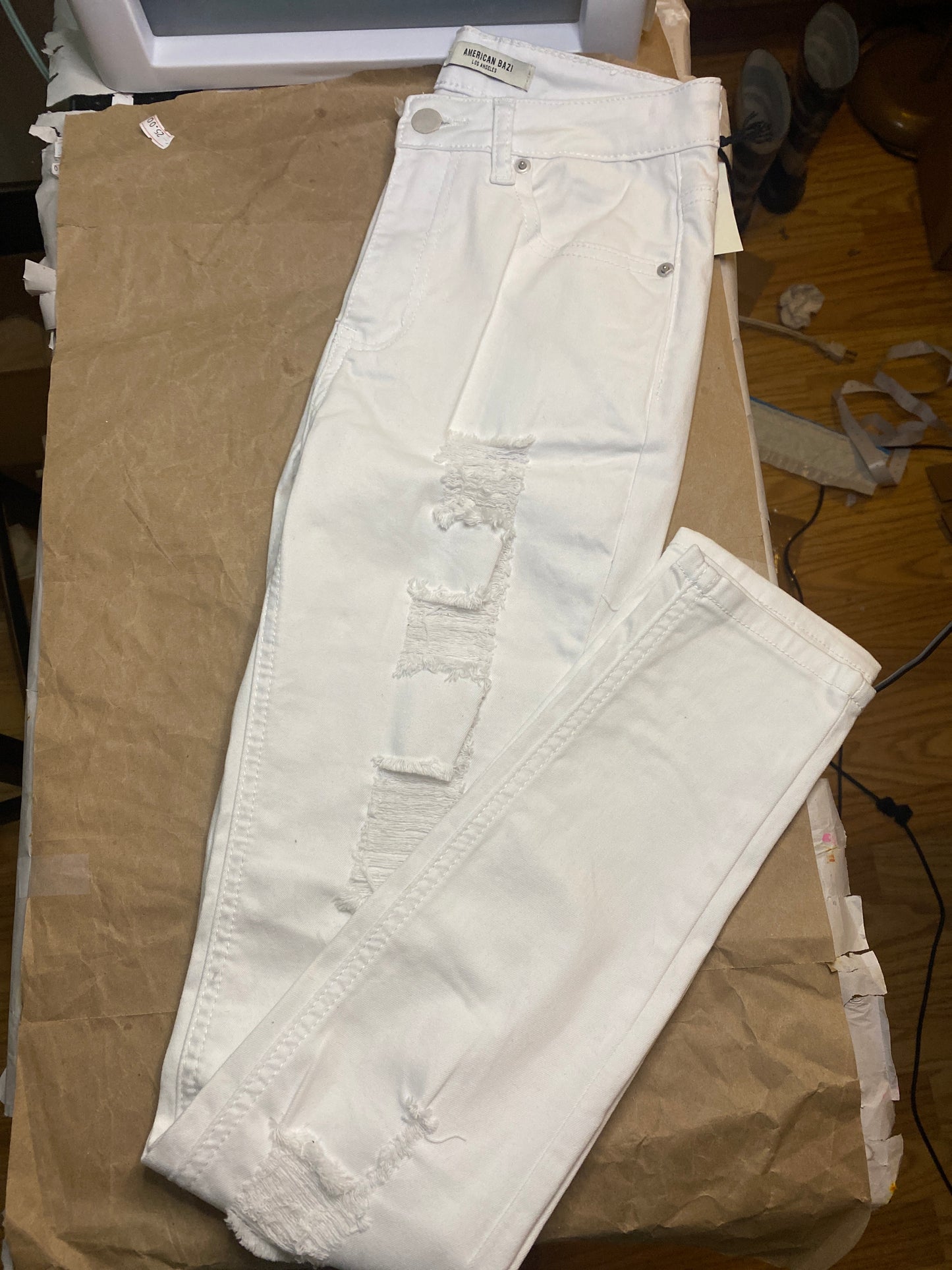 White Distressed Denim Jeans - Bold meets Clean