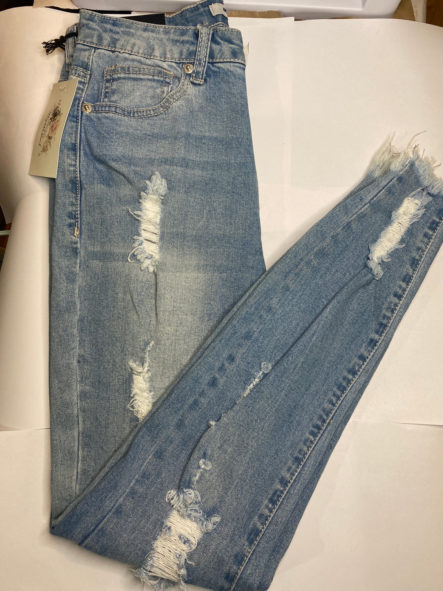 Distressed Denim Stretchy Jeans