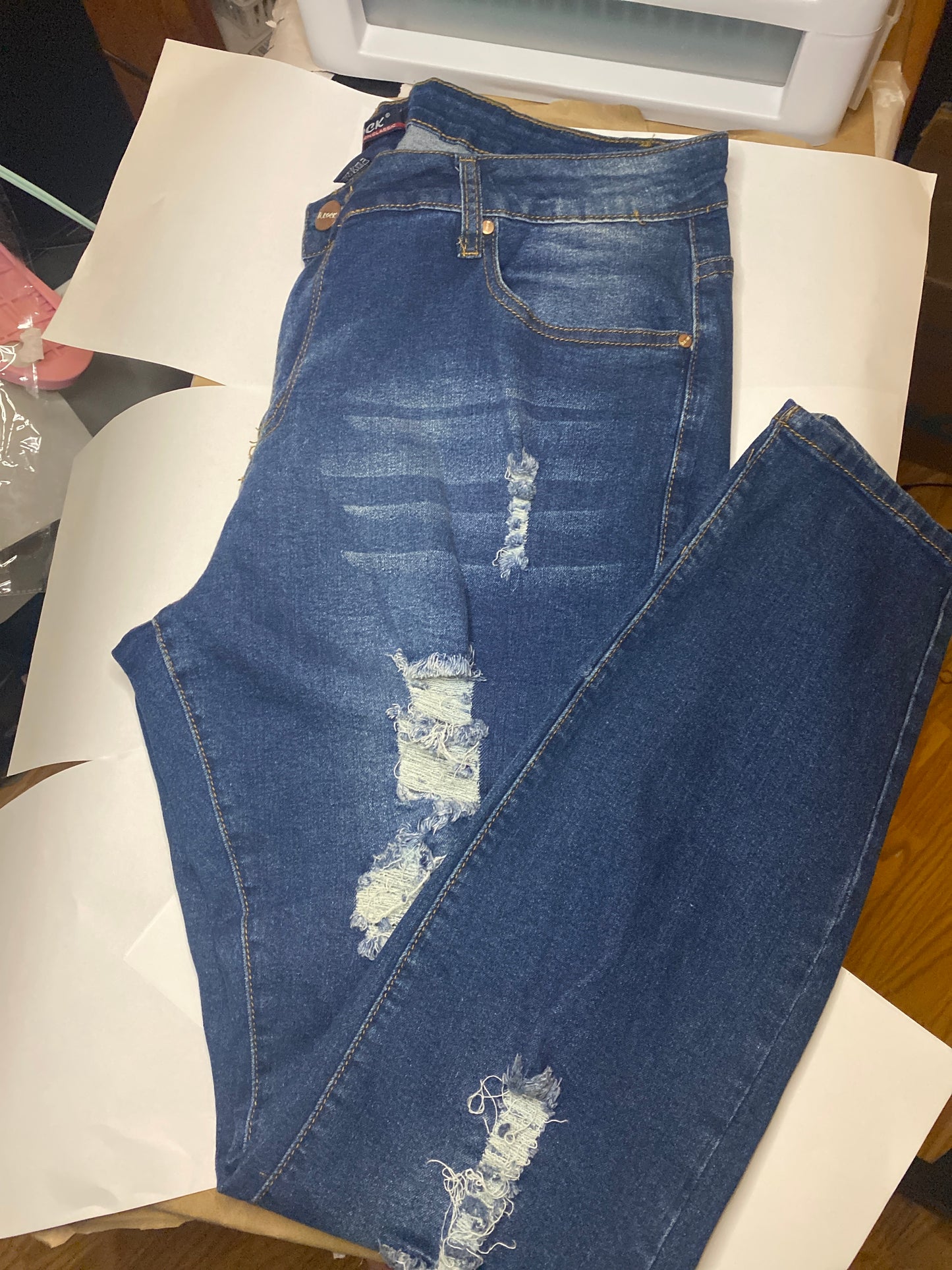 Distressed Denim Jeans