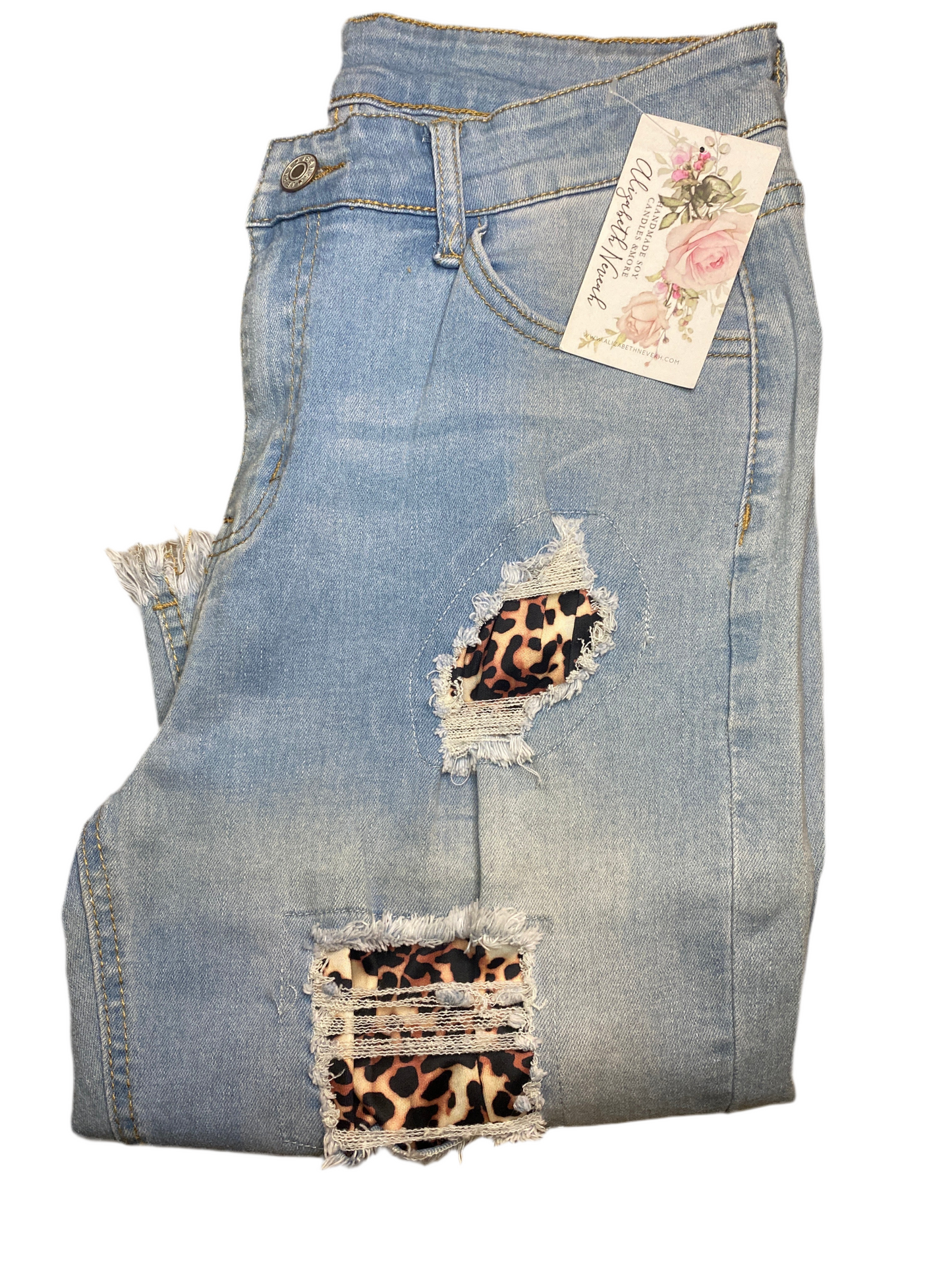 Blue Jean Leopard Shorts