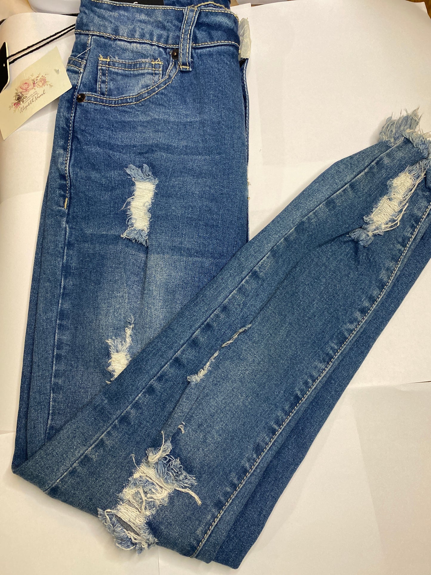 Distressed Denim Stretchy Jeans