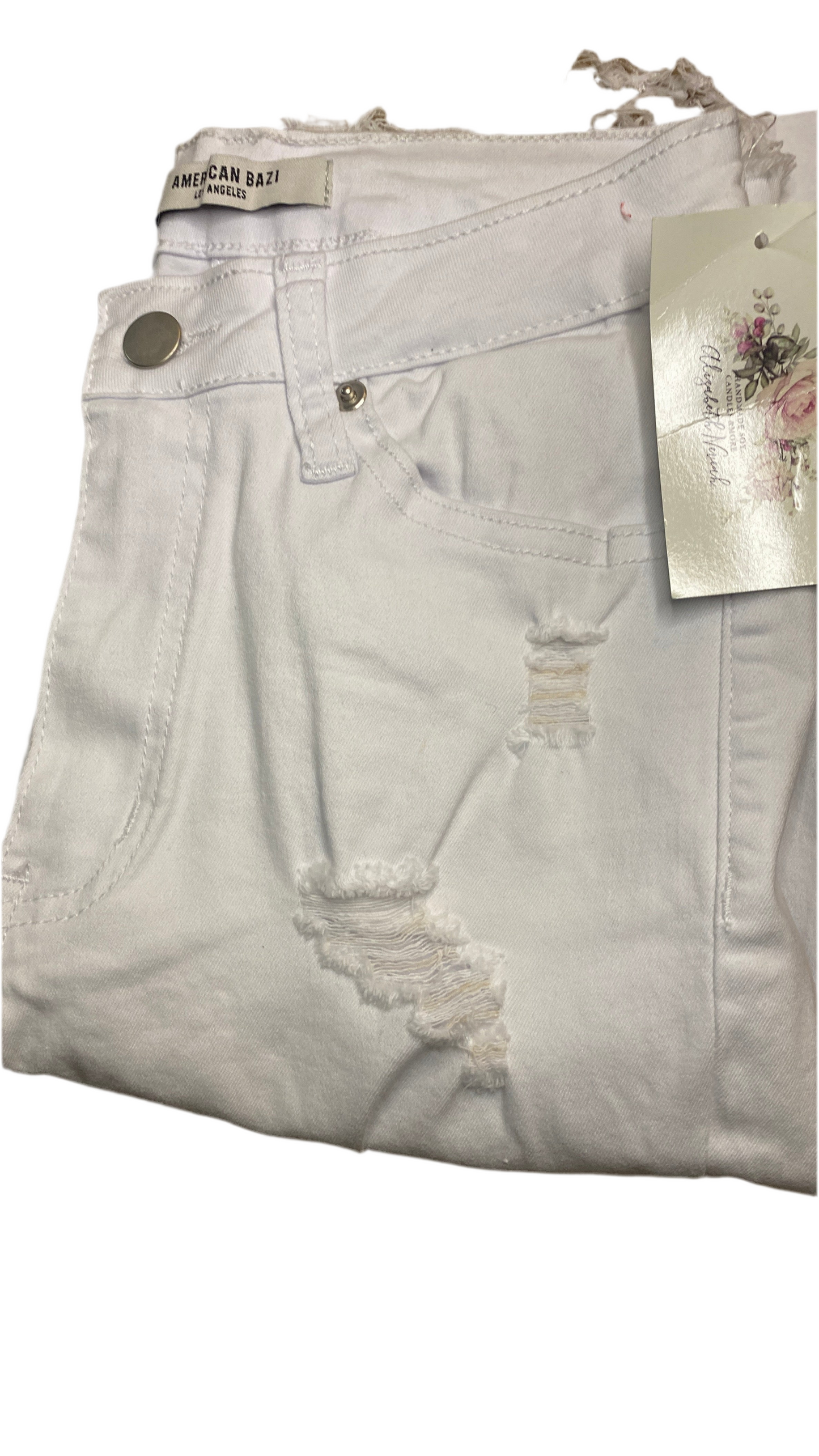 White Hot Distressed Denim Shorts