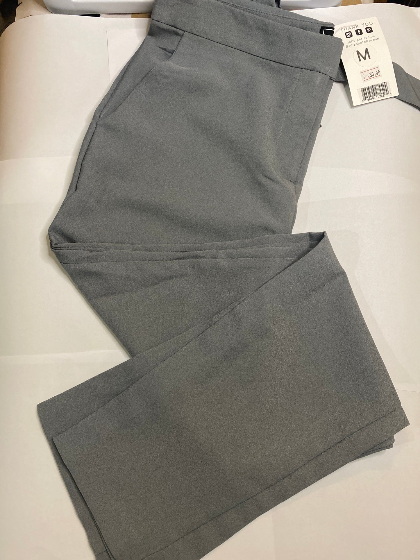 Chic Grey Slacks With Bow Detail
