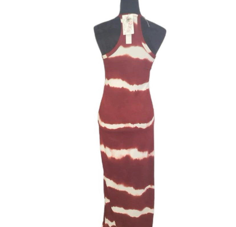 Cream & Coffee/ Cabernet Maxi Dress