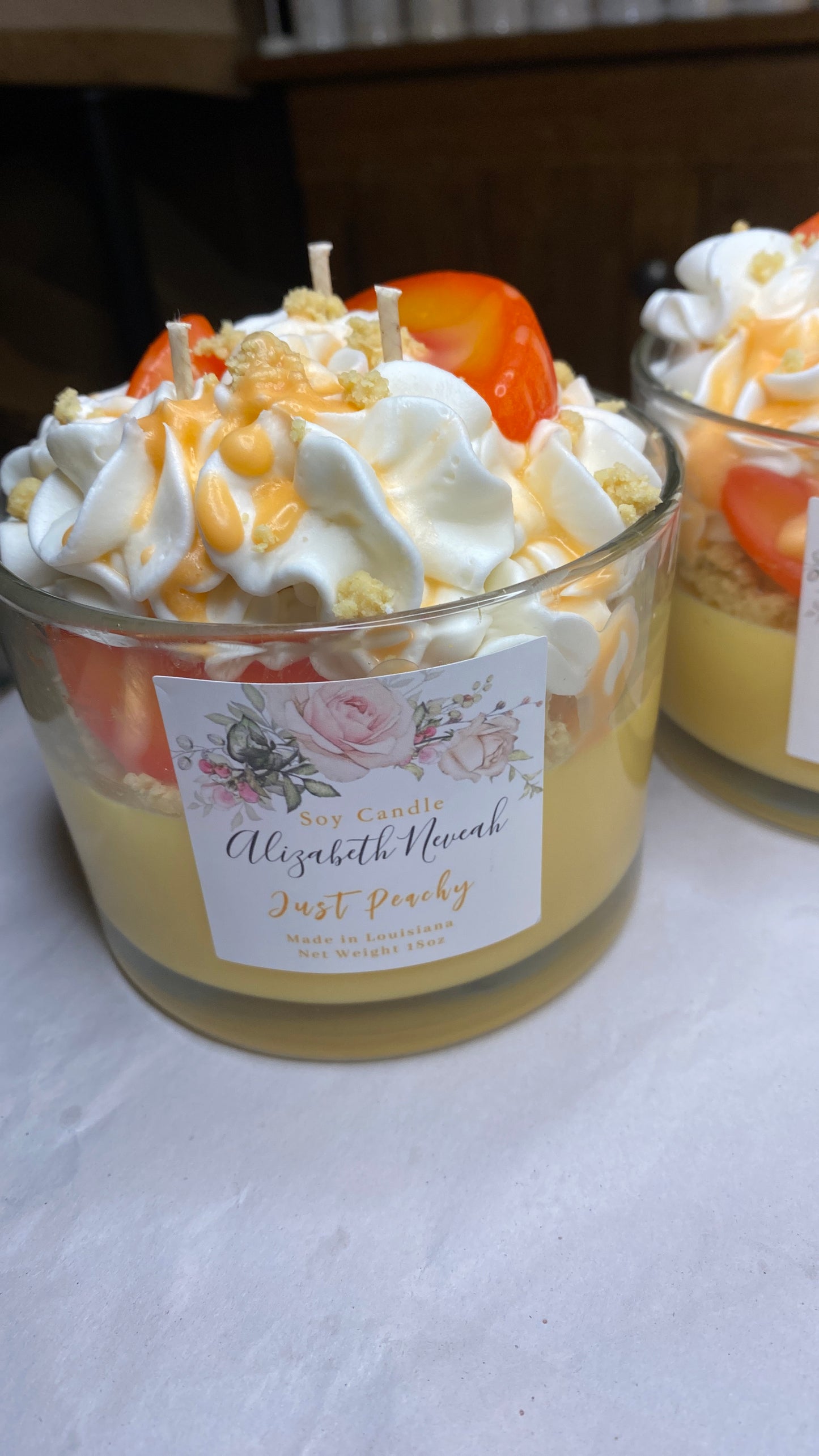 18oz Dessert Soy Candle & Peachy Ring Soy Candle.
& Just Peachy & Autumn Shortcake 


PeachyVibes
CandleVibes