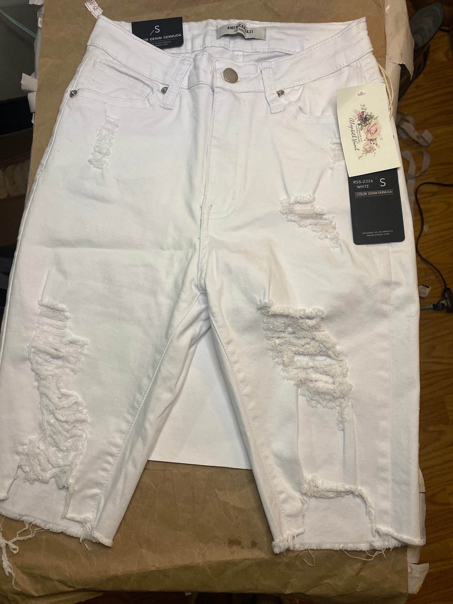 White Hot Distressed Denim Shorts
