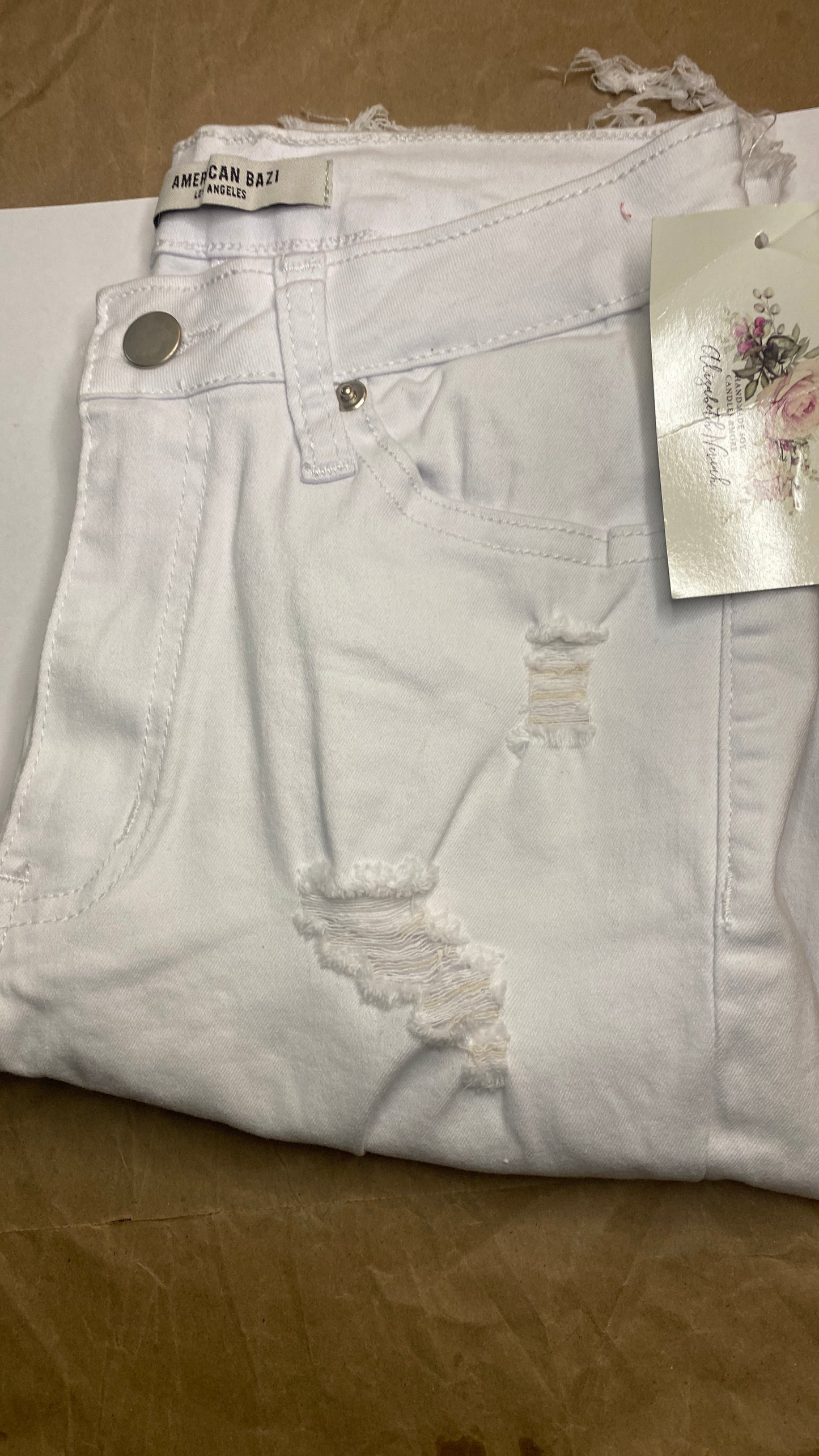 White Hot Distressed Denim Shorts