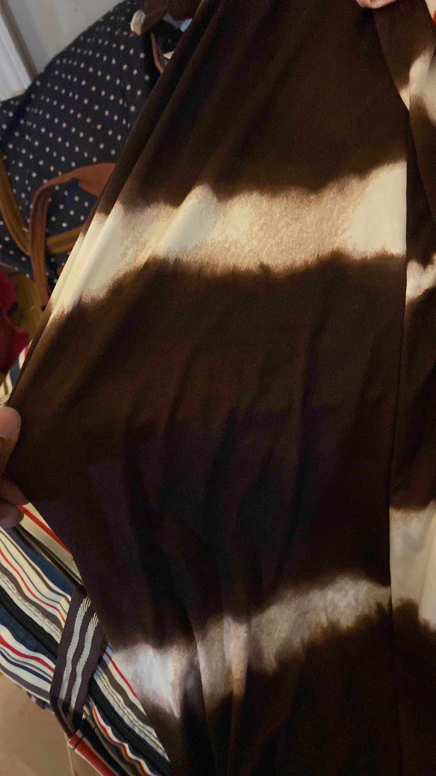 Cream & Coffee/ Cabernet Maxi Dress