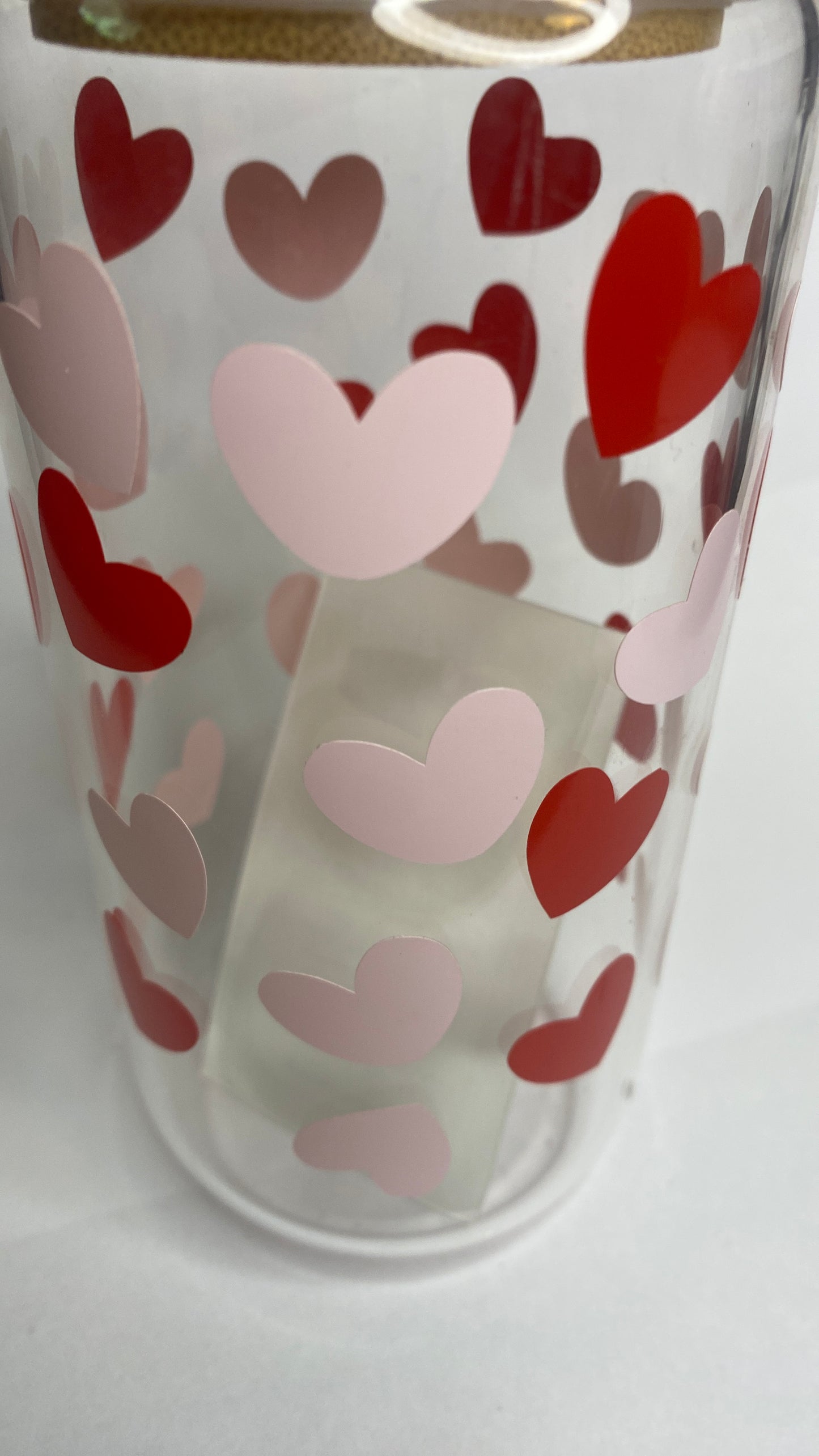 Red Heart Bedazzled Glass Cup. Your beverage of choice can