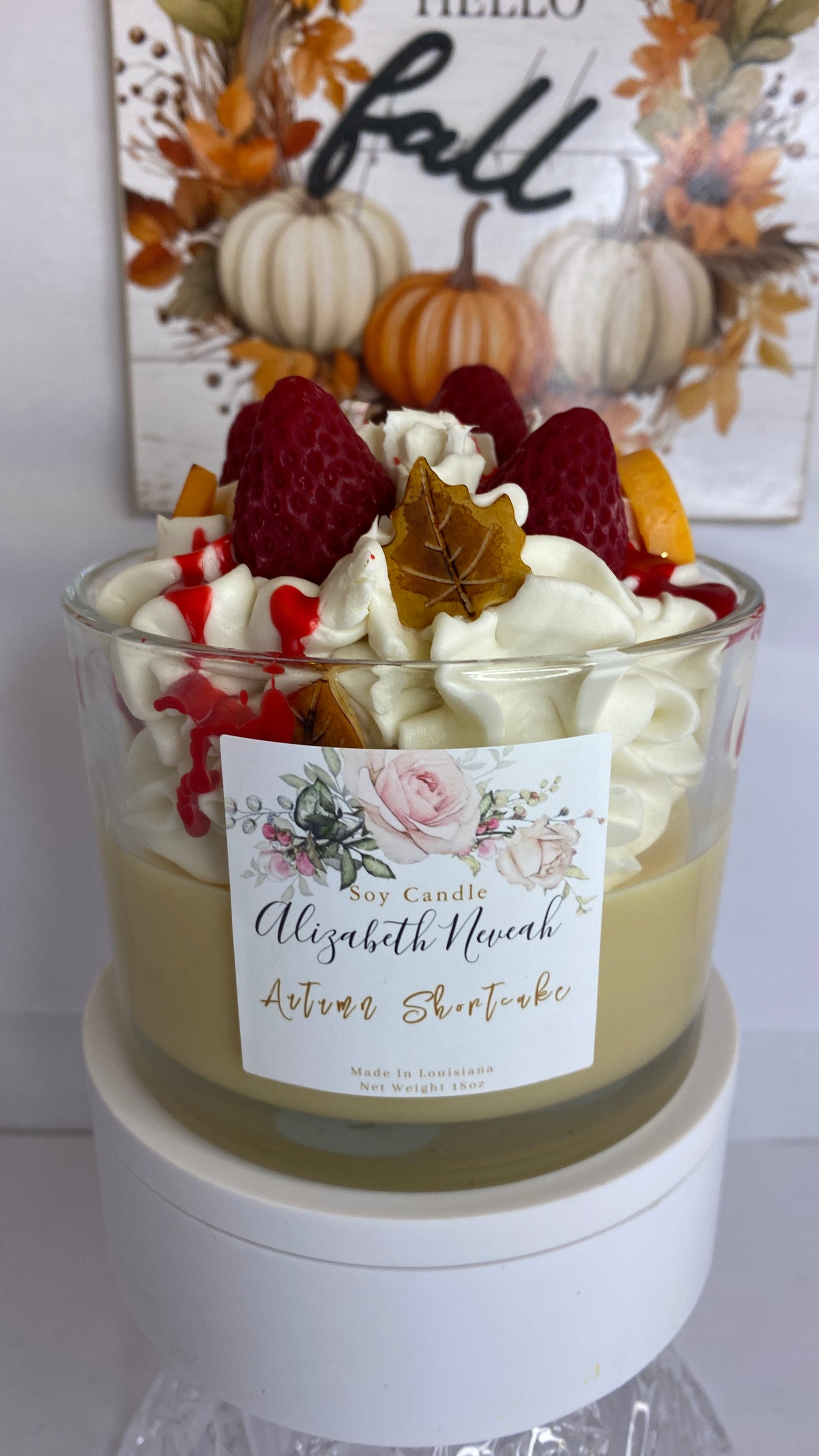 18oz Dessert Soy Candle & Peachy Ring Soy Candle.
& Just Peachy & Autumn Shortcake 


PeachyVibes
CandleVibes